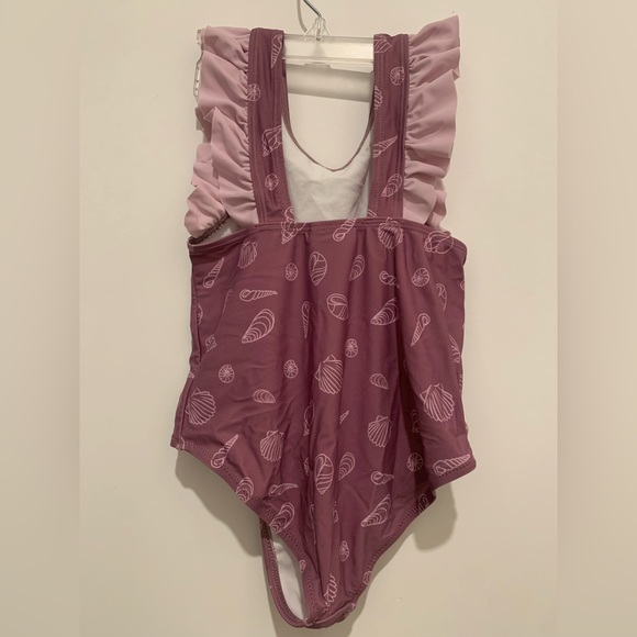 Coco village purple one piece swim suit. Size 8 (but fit is a 5-6. - Picture 2 of 3